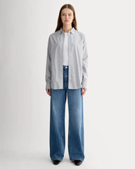 The Must-Have Shirt in Silky Cotton | Grey / White