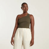 The Ribbed One-Shoulder Tank | Beech