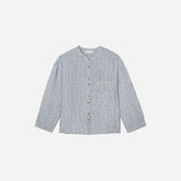 The Linen Billow Blouse | Blue Pinstripe