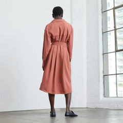 The City Stripe Draped Shirt Dress | Redwood