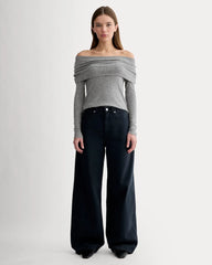 The Off-the-Shoulder Top in Butterluxe | Heather Charcoal