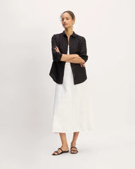 The Linen Eyelet Relaxed Shirt | Black Eyelet