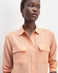 The Utility Shirt in Washable Silk | Blush Pink