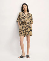 The Vacation Short | Black / Cornstalk Abstract