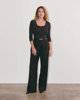 The Long-Sleeve Supima® Square-Neck Bodysuit | Black | Bikini