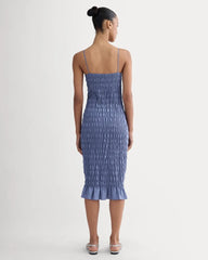 The Smocked Column Dress | Blue Dusk