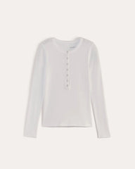 The Luxe Rib Henley | White