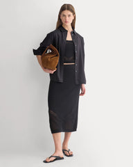 Lace-Knit Maxi Skirt | Black