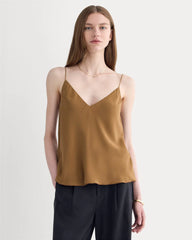 The Tie Back Cami in Washable Silk | Toffee