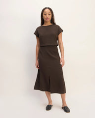 The Mini Jacquard Stripe Top | Cocoa / Black