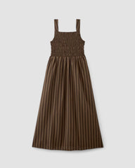 The Gauze Smock Dress | Cocoa / Black