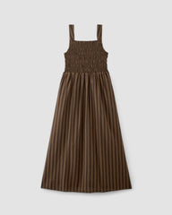 The Gauze Smock Dress | Cocoa / Black