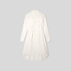 The City Stripe Draped Shirt Dress | Bone