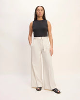 The Pleated Wide-Leg Chino | Bone