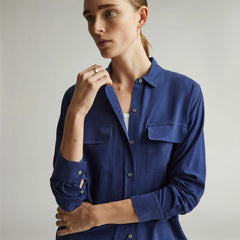 The Washable Silk Relaxed Shirt | Ocean Cavern