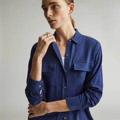 The Washable Silk Relaxed Shirt | Ocean Cavern