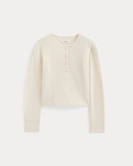 Boxy Henley in Cozy Waffle | Bone