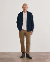 The Felted Merino Shawl Collar Cardigan | Deep Navy