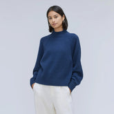 The Cashmere Ribbed Turtleneck | Bright Navy