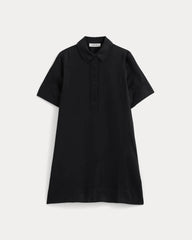 Mini Popover Shirtdress in Linen | Black