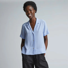 The Notch Shirt in Washable Silk | Periwinkle