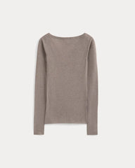 Tissue Boatneck Top | Heathered Chocolate Chip