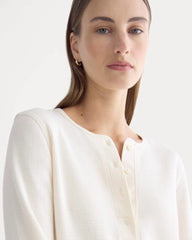 Boxy Henley in Cozy Waffle | Bone