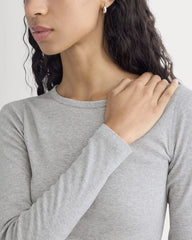 The Luxe Rib Long-Sleeve Crew | Classic Heather Grey