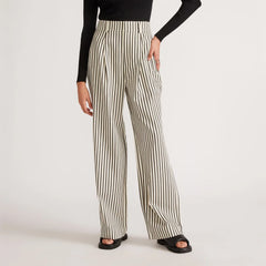 The Draper Pleated Pant in Buttersmooth | Ombre Stripe | 32" Inseam