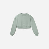 The Organic Cotton Cropped Crew | White Sage
