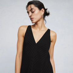 The City Stripe Midi Dress | Black