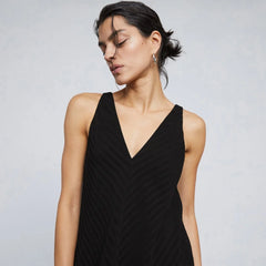 The City Stripe Midi Dress | Black