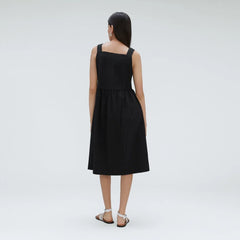 The Seersucker Midi Dress | Black