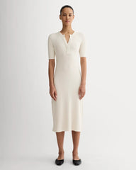 The Rib-Knit Henley Dress | Bone