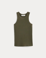 Racerback Tank in Pointelle | Olive Night