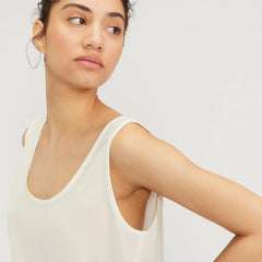 The Scoop Tank in Washable Silk | Off-White