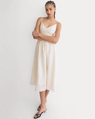 Midi Dress in Cotton Silk Voile | Bone