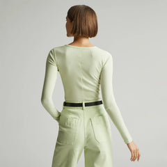 The Pima Micro-Rib Long-Sleeve Crew | Seafoam Green