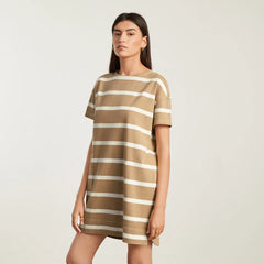 The Oversized Mariner Dress | Iced Coffee / Tan
