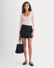Luxe Rib Deep U-Neck Top | Burnished Lilac