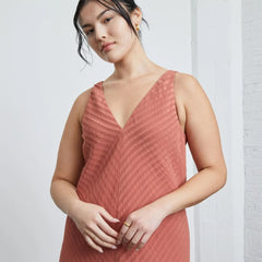 The City Stripe Midi Dress | Redwood