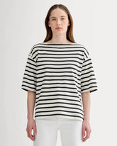 The Mariner Oversized Tee | Bone / Black