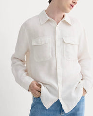 The Linen Utility Shirt | Natural Chambray