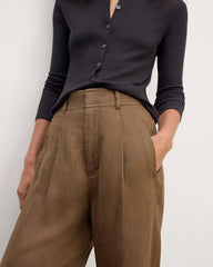 The Linen Way-High® Drape Pant | Cocoa