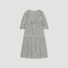The Poplin Tiered Dress | Bone / Black