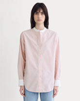 The Oversized Shirt in Ultrasoft Cotton | Pink / White