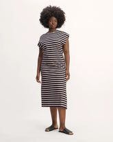 The Muscle Tee Midi Dress | Black / Bone