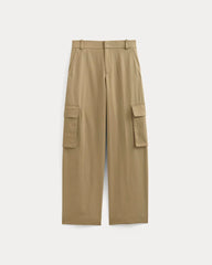 Wide-Leg Cargo Trouser in Buttersmooth | Ash Brown