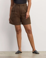 The Linen Way-High® Drape Short | Cocoa / Black