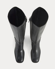 Leather Knee-High City Boot | Black